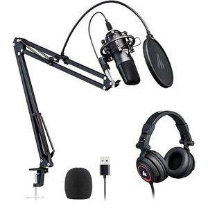 Microphone with Studio HeadphoneSet 192kHz/24bit VocalCondenser Cardioid Podcast